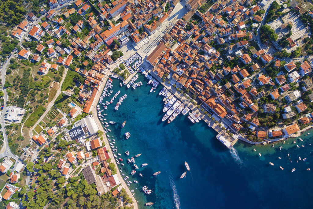 hvar island boat trip port aerial adriatic summer travel